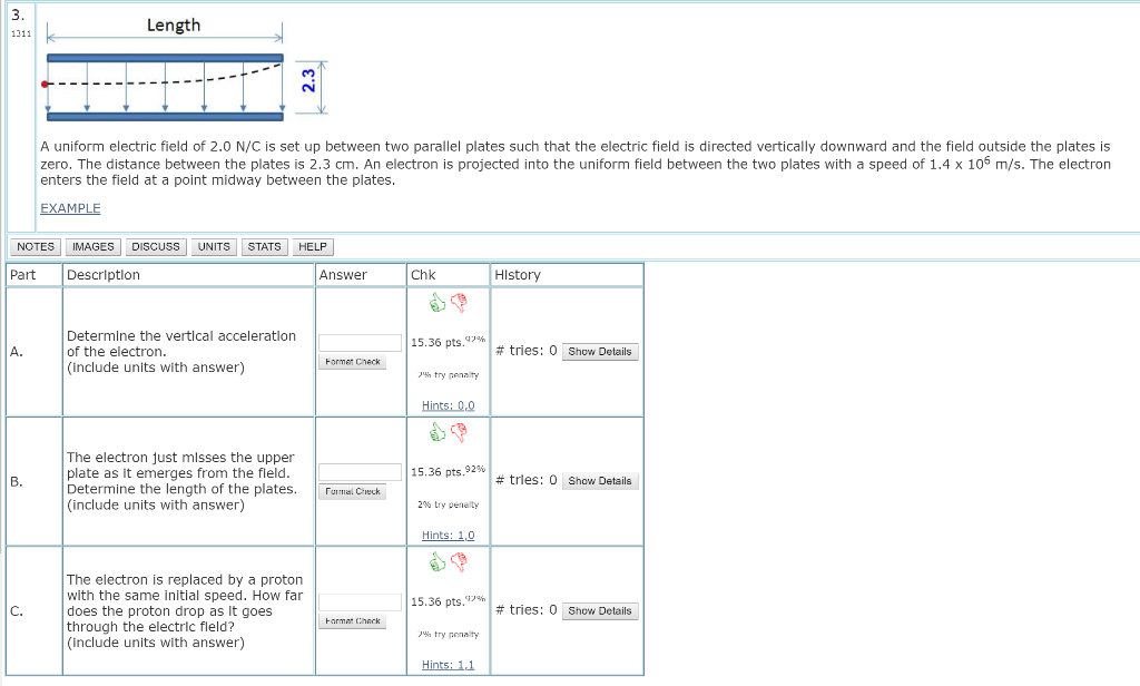 Solved A uniform electric field of 2.0 N/C is set up between | Chegg.com