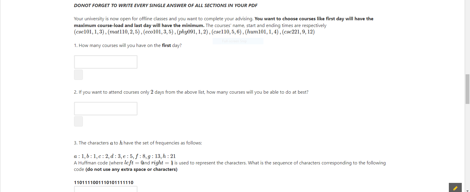 Solved DONOT FORGET TO WRITE EVERY SINGLE ANSWER OF ALL | Chegg.com