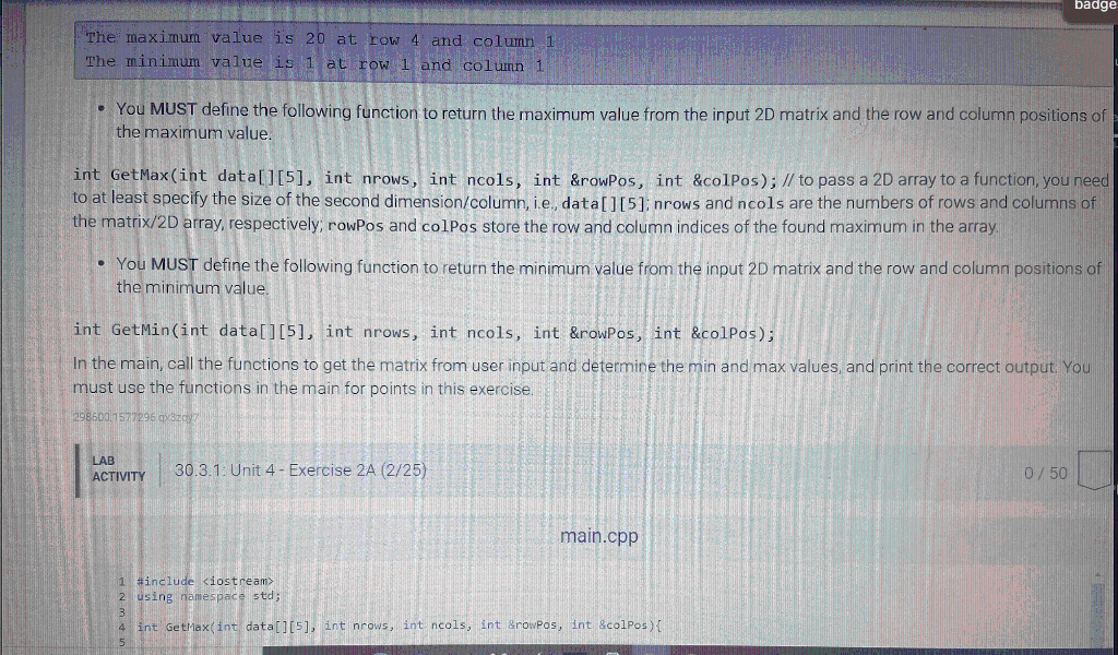 Solved 30.3 Unit 4 - Exercise 2A (2/25) Write a program that | Chegg.com