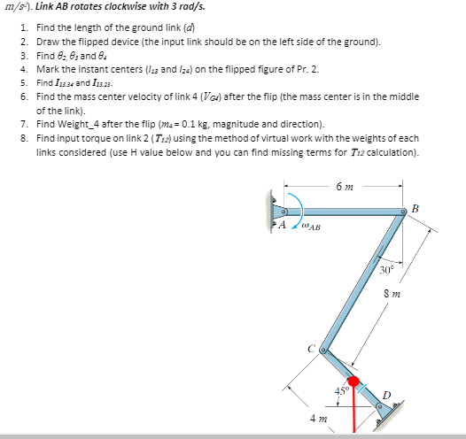 Solved M S Link Ab Rotates Clockwise With 3 Rad S 1 Find