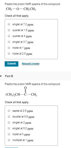 Solved Predict the proton NMR spectra of this compound. CH, | Chegg.com