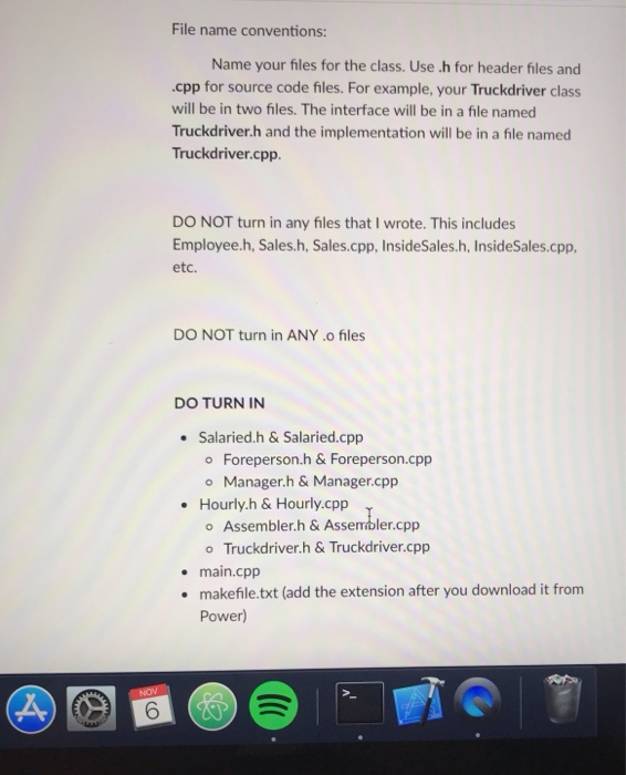 Solved Project #4 Employee CISP 400 C++ Programming | Chegg.com