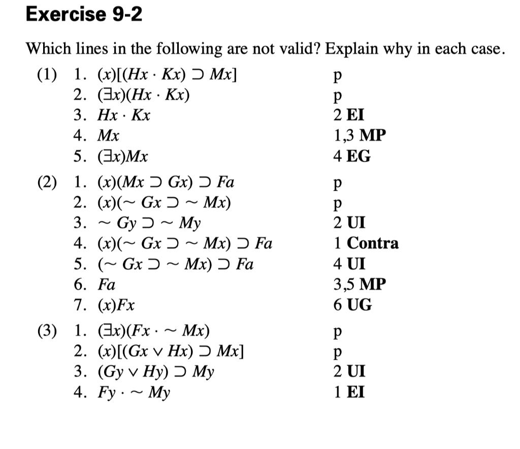 Solved Exercise 9-2 Which lines in the following are not | Chegg.com
