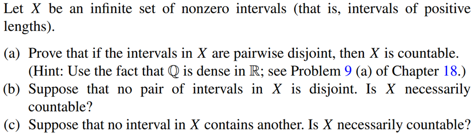 Solved Let X be an infinite set of nonzero intervals (that | Chegg.com