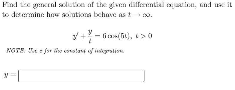 Solved Find the general solution of the given differential | Chegg.com