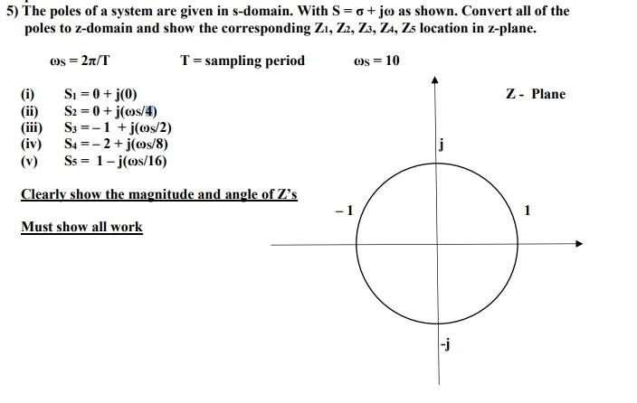 Solved 5 The Poles Of A System Are Given In S Domain Wi Chegg Com