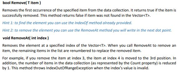 Solved You must complete the Vector implementation by | Chegg.com