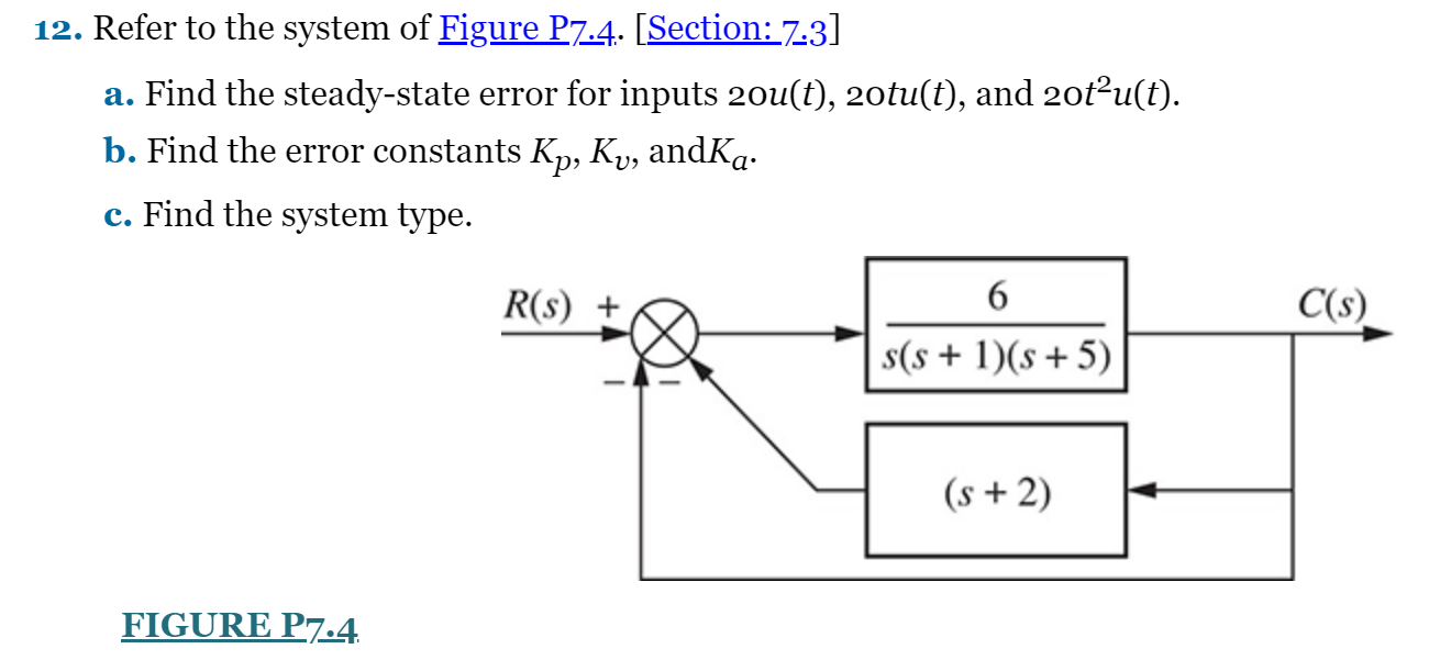 Solved 12. Refer To The System Of Figure P7.4. [Section: | Chegg.com