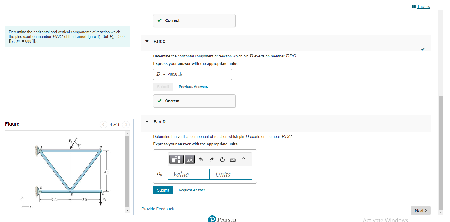 Solved Determine the horizontal and vertical components of | Chegg.com