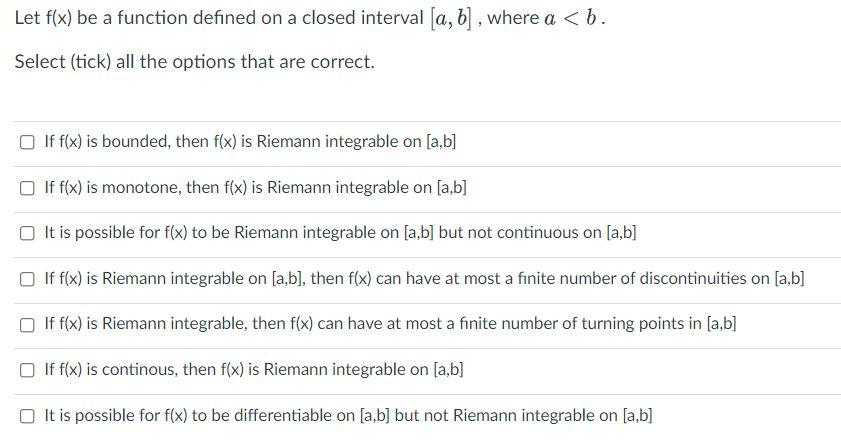 Solved Let f(x) be a function defined on a closed interval | Chegg.com
