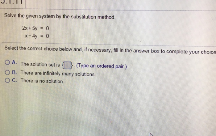 Solved Solve the given system by the substitution method | Chegg.com