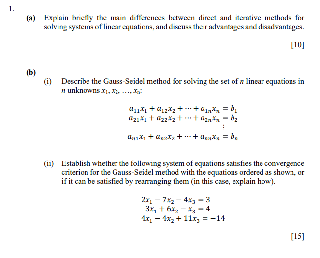 Solved 1. (a) Explain briefly the main differences between | Chegg.com