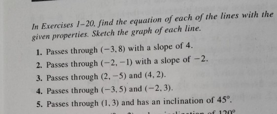 Solved In Exercises 1-20, find the equation of each of the | Chegg.com