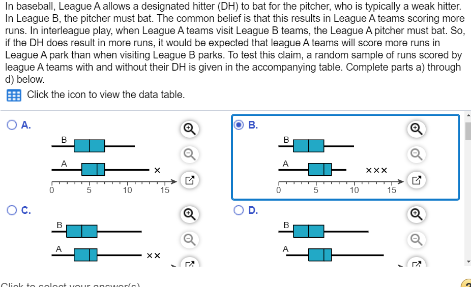 In Baseball, League A Allows A Designated Hitter (DH) | Chegg.com