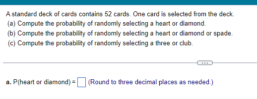 Solved A Standard Deck Of Cards Contains 52 ﻿cards. One Card | Chegg.com