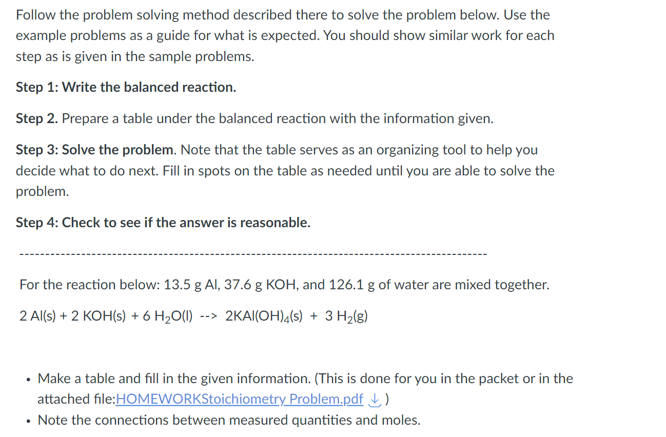 Follow The Problem Solving Method Described There To | Chegg.com