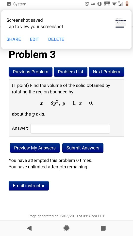 Solved System Screenshot saved Tap to view your screenshot | Chegg.com
