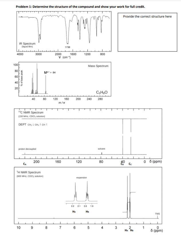 Solved Chem 3112 Combined Spectroscopy Problems Worksheet 4 | Chegg.com