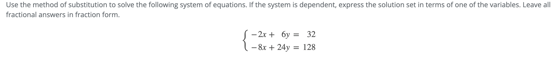 Solved Use the method of substitution to solve the following | Chegg.com