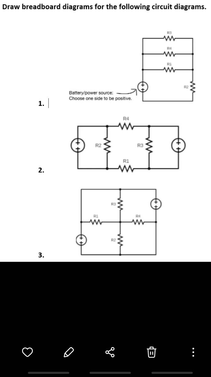 Solved Draw Breadboard Diagrams For The Following Circuit | Chegg.com