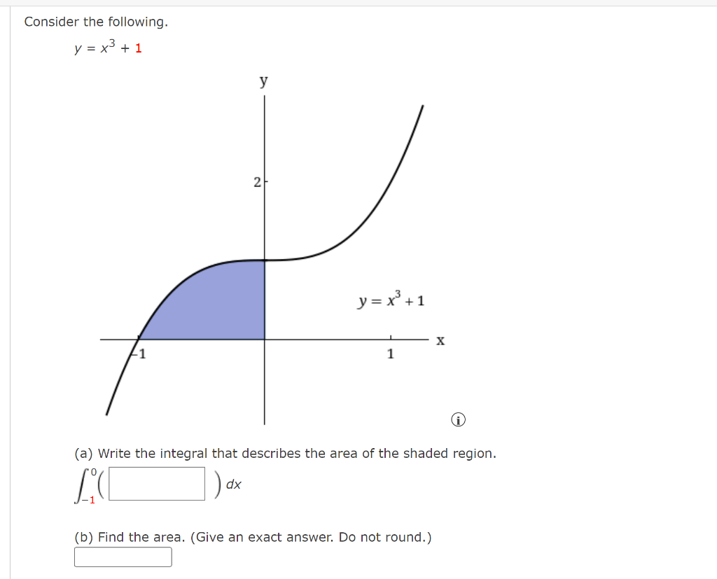 consider-the-following-y-x3-1-a-write-the-integral-chegg