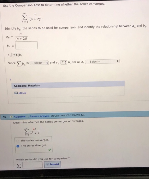 Solved Use The Comparison Test To Determine Whether The | Chegg.com