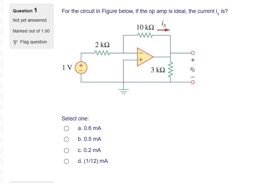 Solved For the circuit in Figure below, if the op amp is | Chegg.com