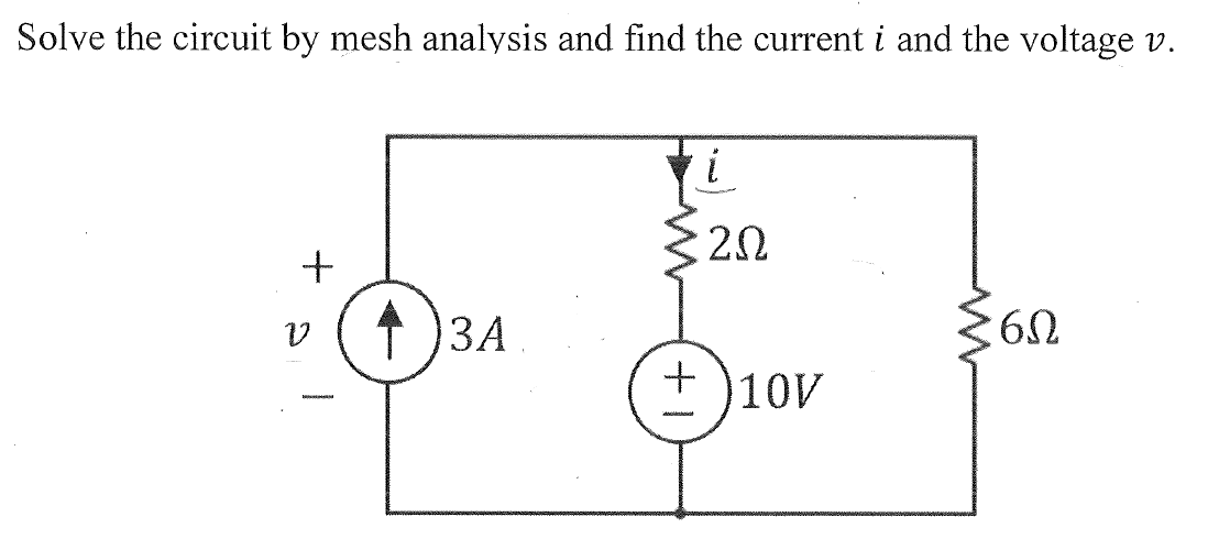 Solved Solve the circuit by mesh analysis and find the | Chegg.com