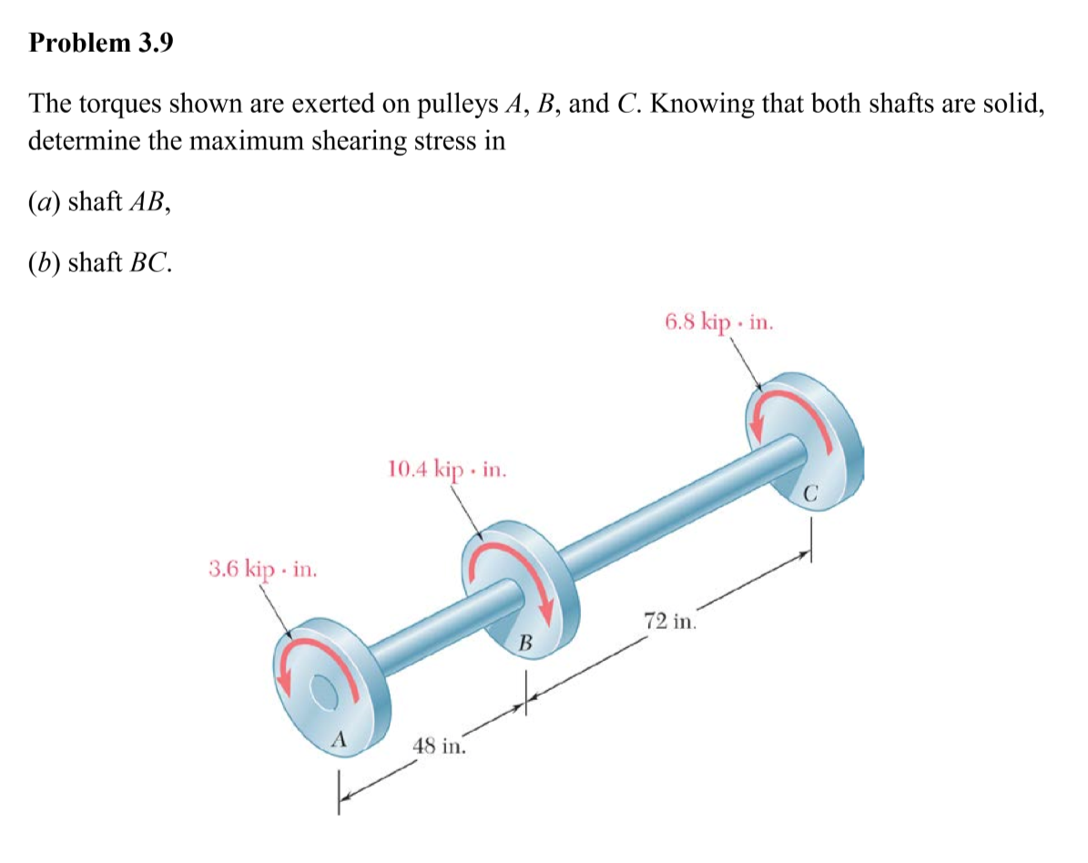 Solved Problem 3.9 The Torques Shown Are Exerted On Pulleys | Chegg.com