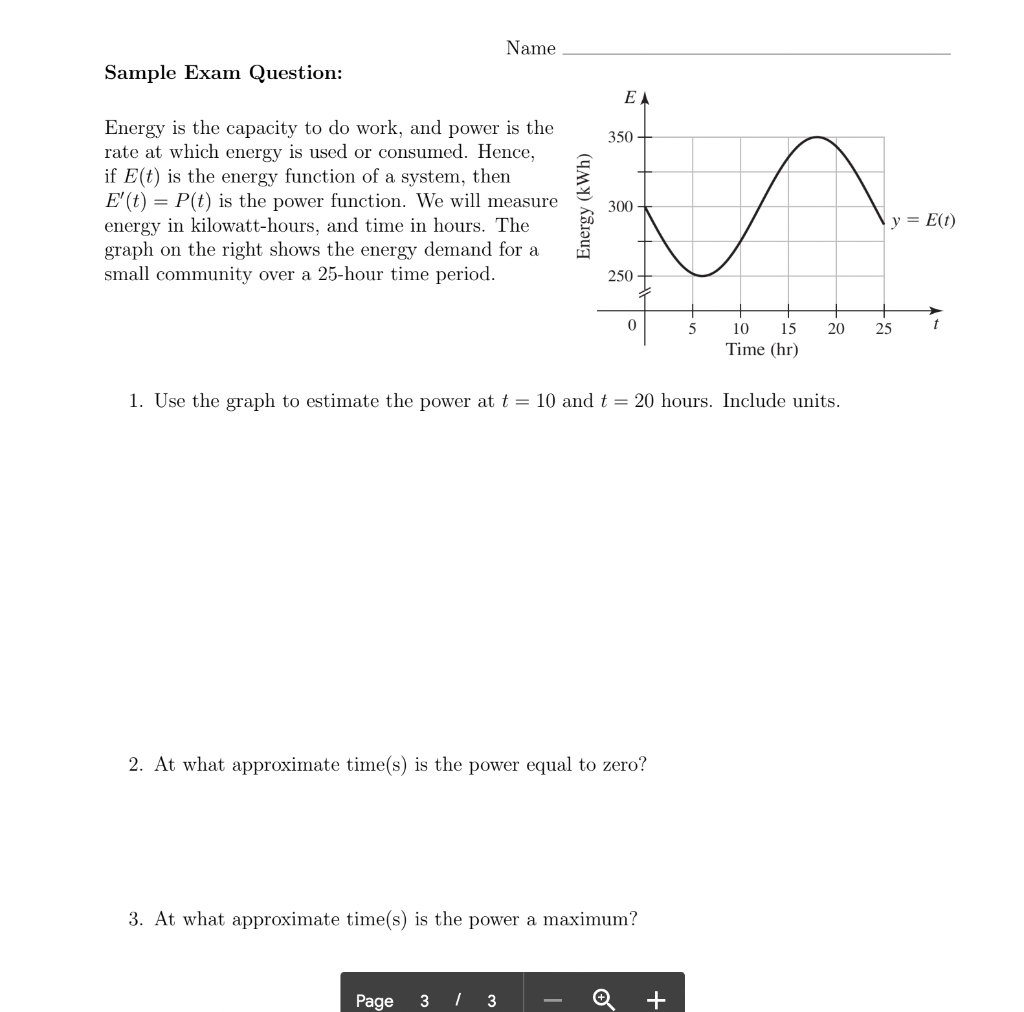 Solved Name Sample Exam Question: EA 350 Energy is the | Chegg.com