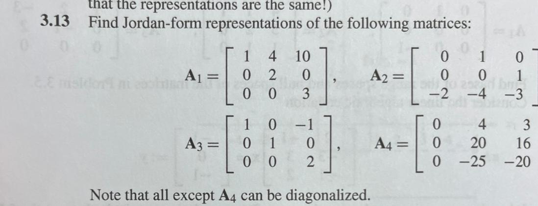 Solved 3.13 Find Jordan-form representations of the | Chegg.com