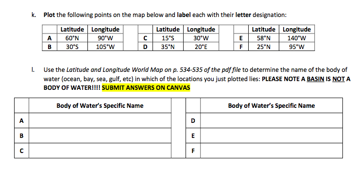 World Map With Latitude And Longitude Pdf Answers