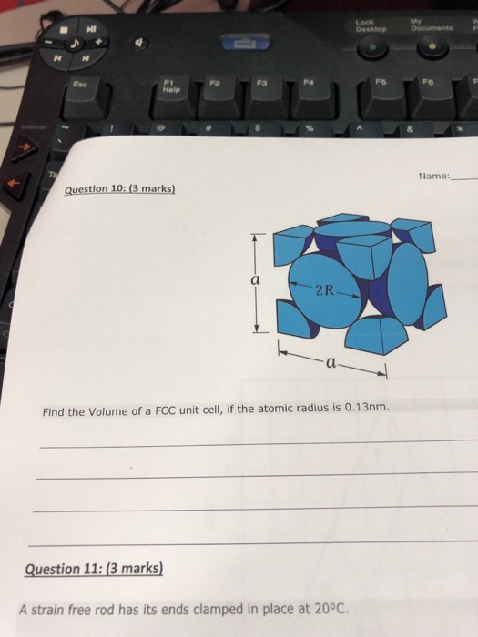 Solved Find the Volume of a FCC unit cell, if the atomic | Chegg.com