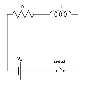 Solved For the LR circuit shown below, R = 32 Ω & 𝜏 = 4 ms. | Chegg.com