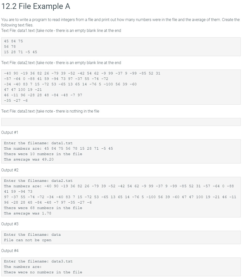 Solved 12.2 File Example A You are to write a program to | Chegg.com