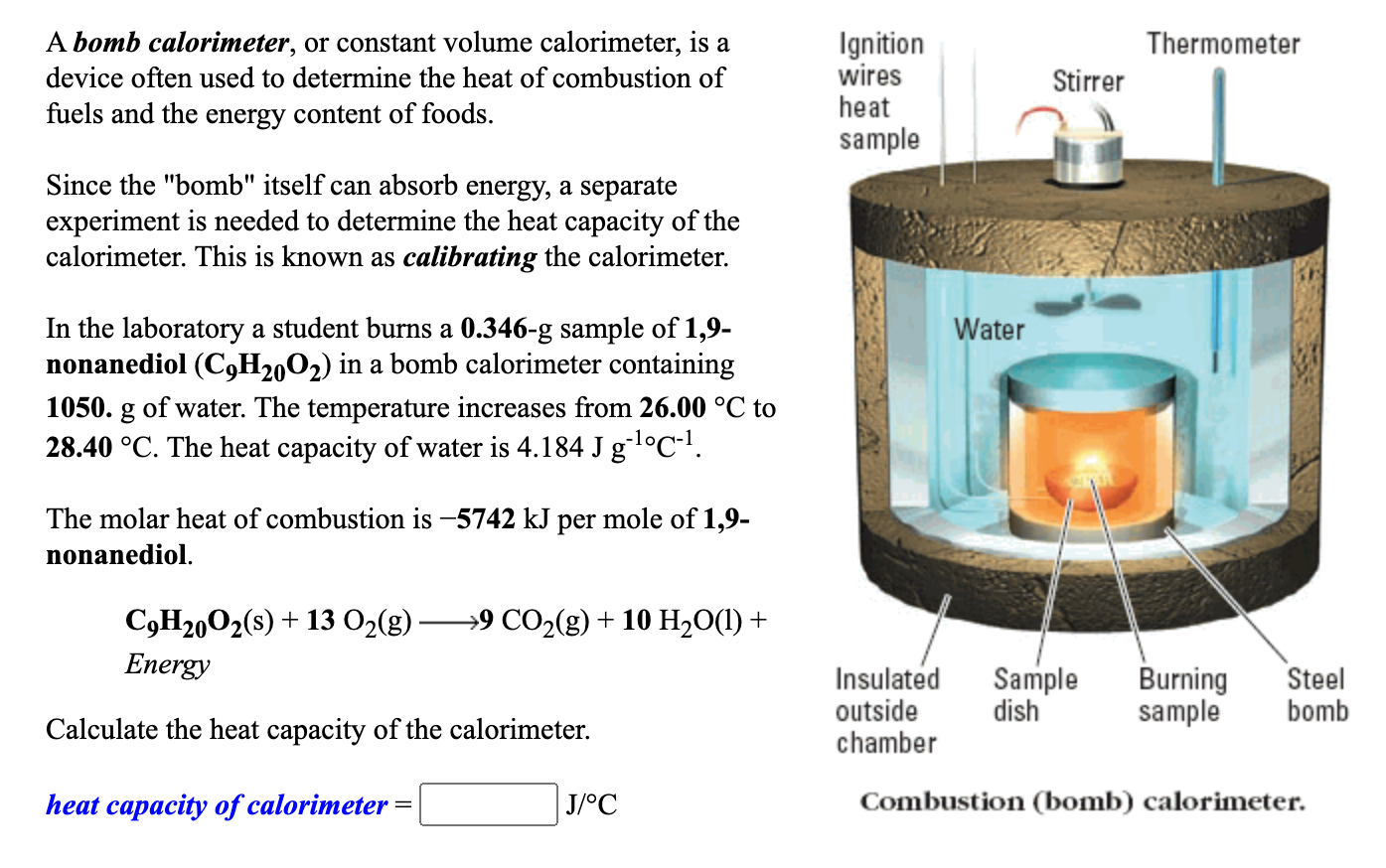 Solved Thermometer A bomb calorimeter, or constant volume