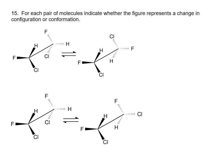 Solved 15. For each pair of molecules indicate whether the | Chegg.com