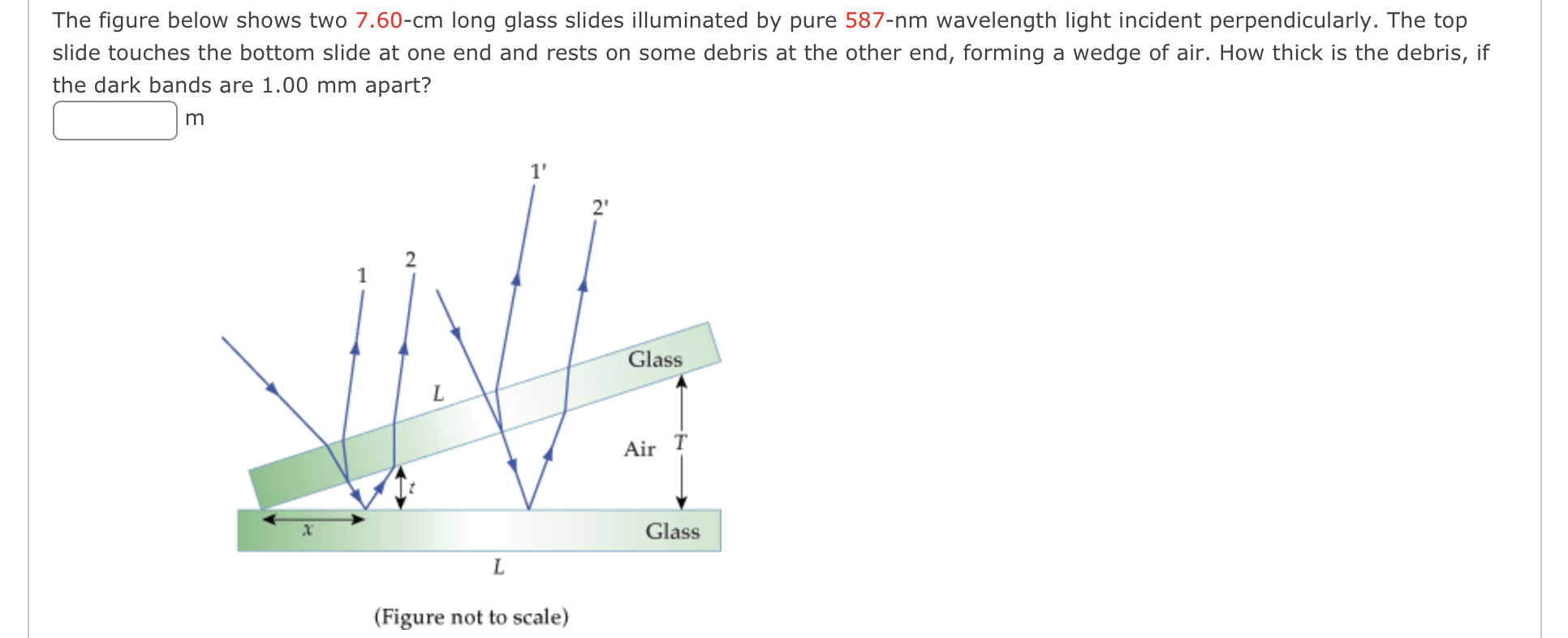 Solved The figure below shows two 7.60−cm long glass slides