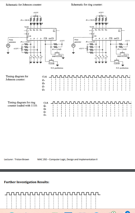 PROCEDURE Johnson and Ring Counters 1. The circuit | Chegg.com