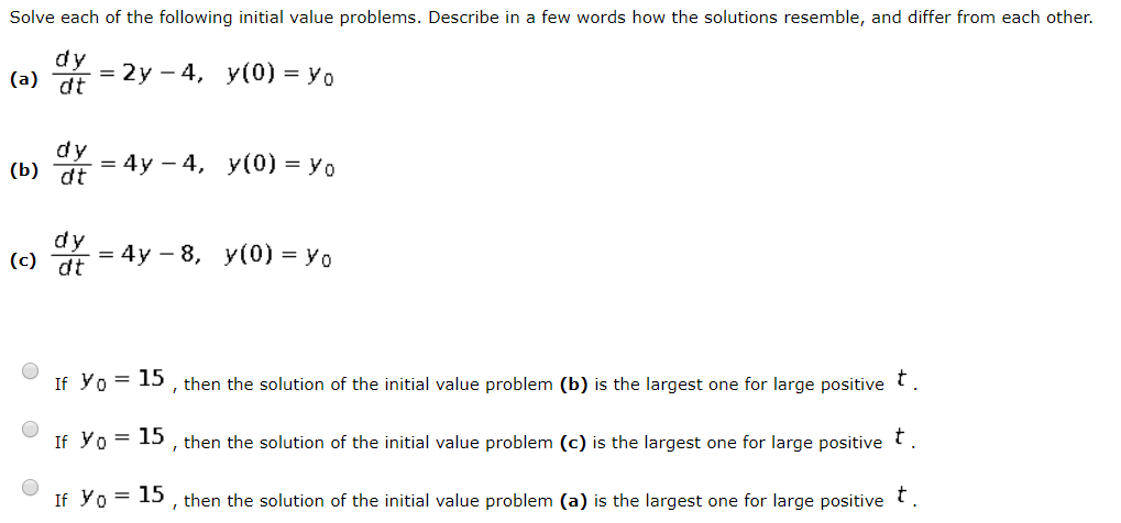 Solved Solve Each Of The Following Initial Value Problems