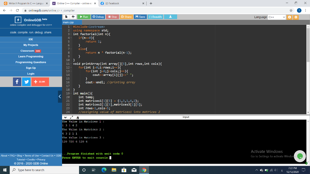 Solved C Write A Program In C++ Langu. X + Online C++