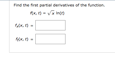 Solved Find the first partial derivatives of the function. | Chegg.com