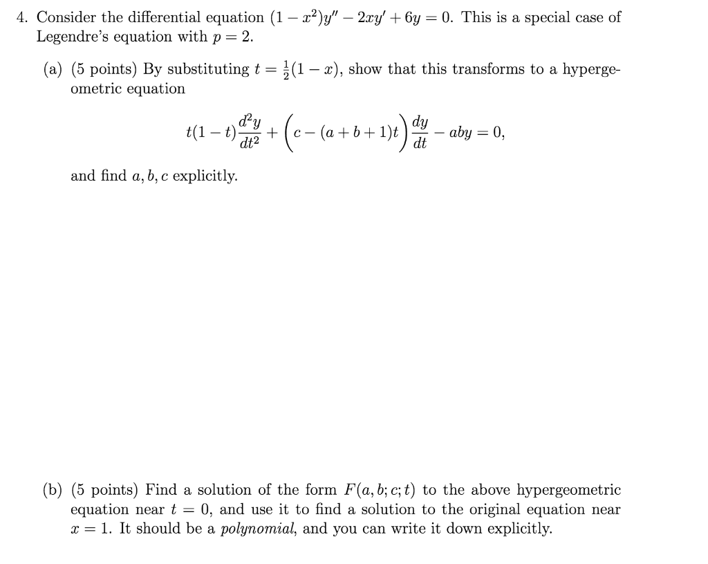 Solved 4 Consider The Differential Equation 1 X2 Y Chegg Com