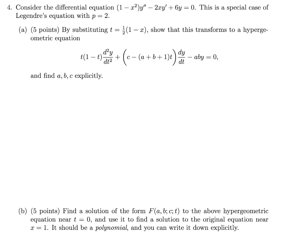 4 Consider The Differential Equation 1 X2 Y Chegg Com