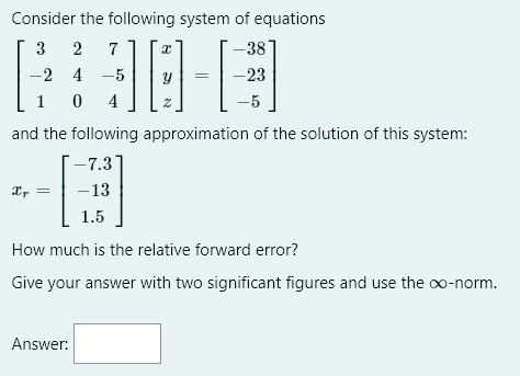 Solved Consider the following system of equations | Chegg.com