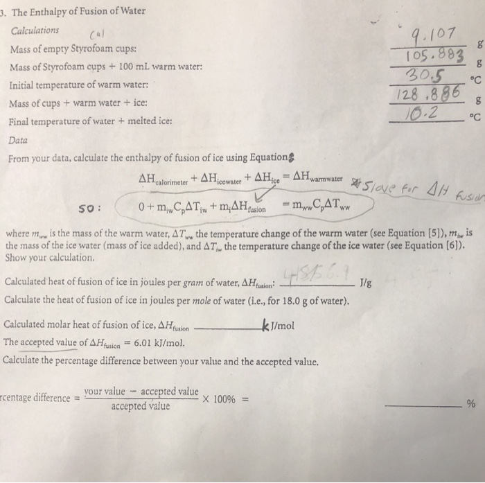 solved-calculate-the-enthalpy-of-fusion-of-ice-using-chegg