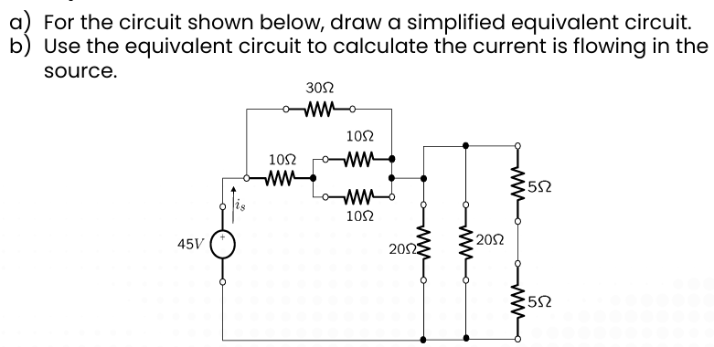 Solved a) ﻿For the circuit shown below, draw a simplified | Chegg.com