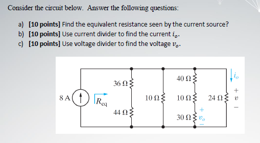 Solved Consider The Circuit Below. Answer The Following | Chegg.com