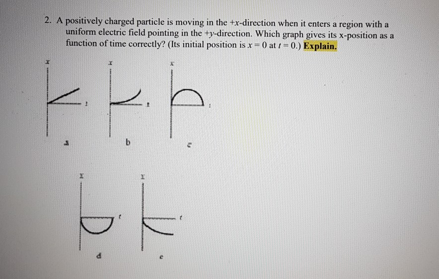 Solved 2. A positively charged particle is moving in the | Chegg.com