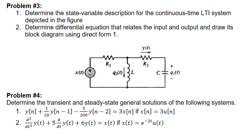 Solved Problem #1:The linear and time invariant system shown | Chegg.com